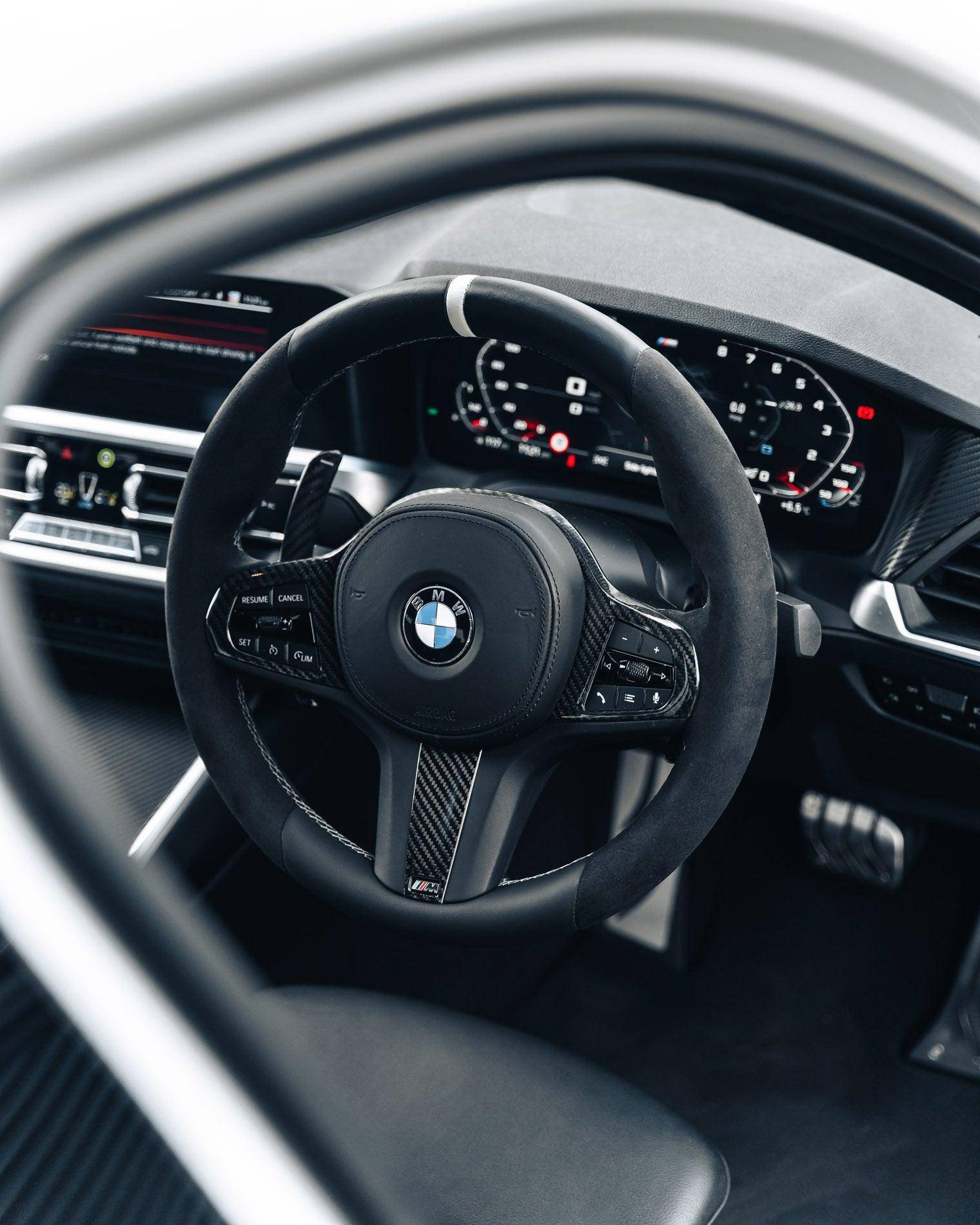 BMW M Sport Pre-Preg Carbon Fibre Steering Wheel Trim by FORM (2018-2024) - AUTOID® - Steering Wheel Trim - FORM Industries