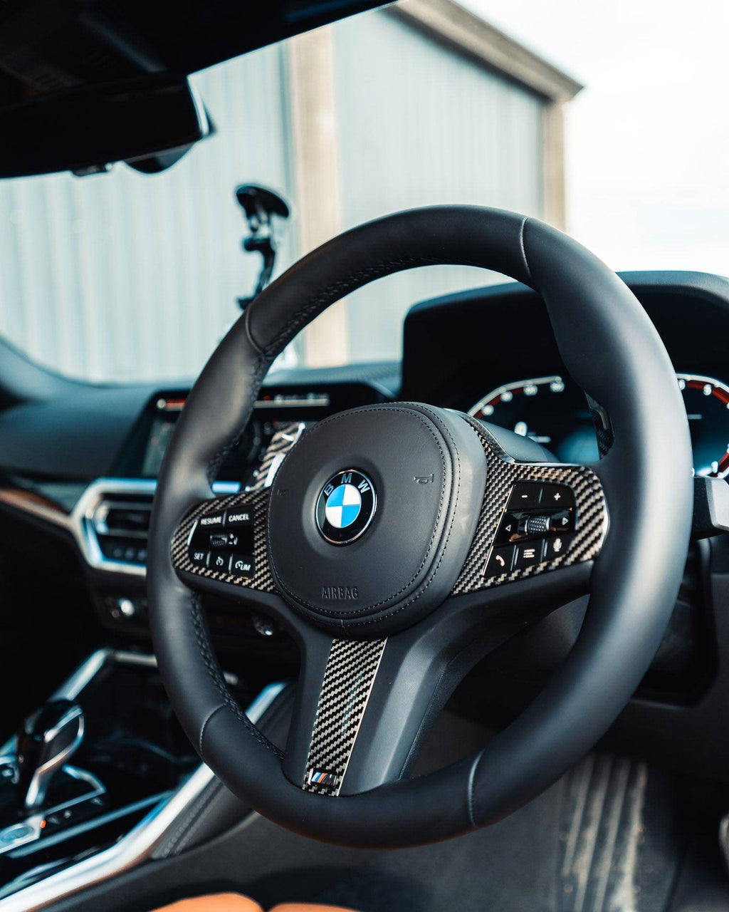 BMW M Sport Pre-Preg Carbon Fibre Steering Wheel Trim by FORM (2018-2024) - AUTOID® - Steering Wheel Trim - FORM Industries