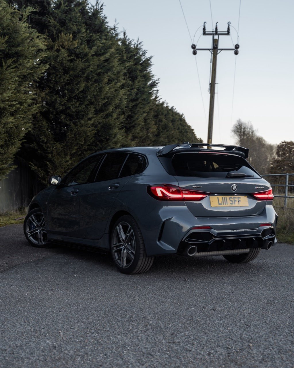 BMW M135i & 1 Series Dual Exit (128ti, 120d, 120i) F40 EVO-1 Gloss Black Rear Diffuser by ZAERO (2019-2024) - AUTOID® - Rear Diffusers - Zaero Design