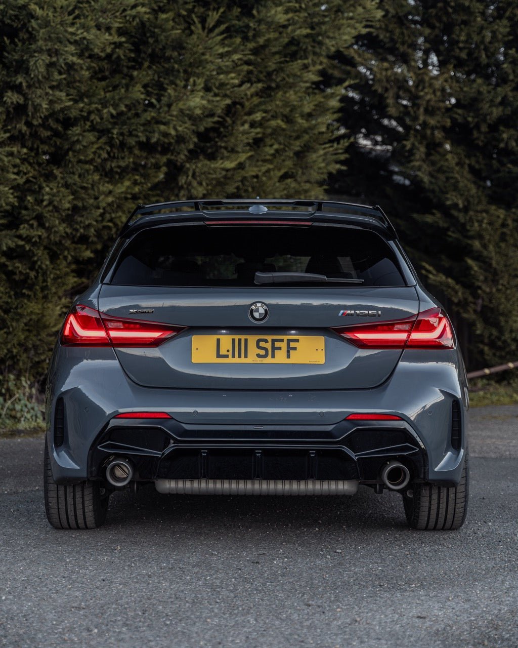 BMW M135i & 1 Series Dual Exit (128ti, 120d, 120i) F40 EVO-1 Gloss Black Rear Diffuser by ZAERO (2019-2024) - AUTOID® - Rear Diffusers - Zaero Design