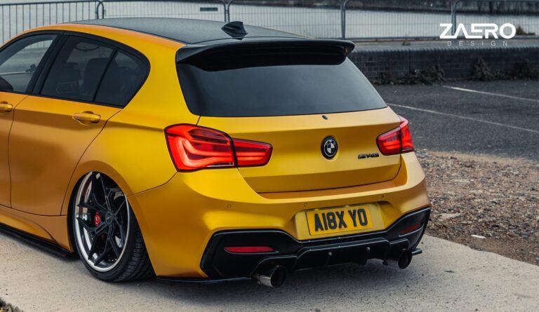 BMW M135i & M140i F20 F21 LCI EVO-1 Gloss Black Diffuser Side Spat Flap Extensions by ZAERO (2015-2019) - AUTOID® - Rear Diffusers - Zaero Design