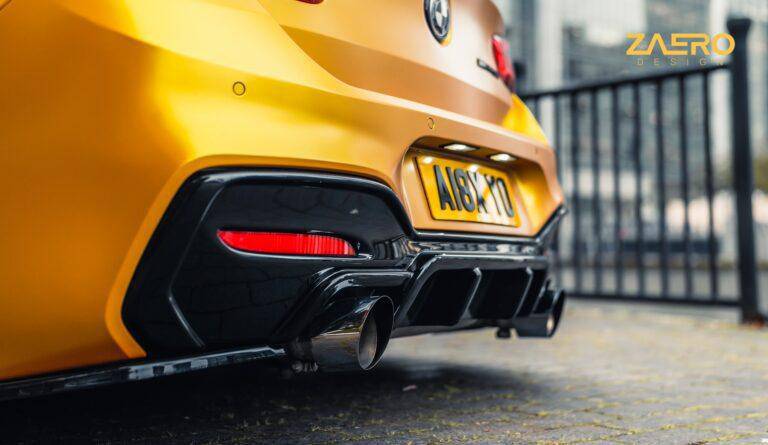 BMW M135i & M140i F20 F21 LCI EVO-1 Gloss Black Diffuser Side Spat Flap Extensions by ZAERO (2015-2019) - AUTOID® - Rear Diffusers - Zaero Design