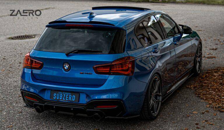 BMW M135i & M140i F20 F21 LCI EVO-1 Gloss Black Diffuser Side Spat Flap Extensions by ZAERO (2015-2019) - AUTOID® - Rear Diffusers - Zaero Design