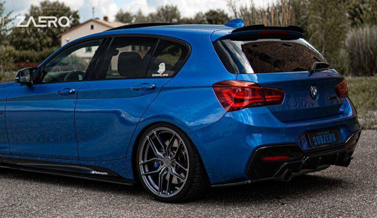 BMW M135i & M140i F20 F21 LCI EVO-1 Gloss Black Diffuser Side Spat Flap Extensions by ZAERO (2015-2019) - AUTOID® - Rear Diffusers - Zaero Design