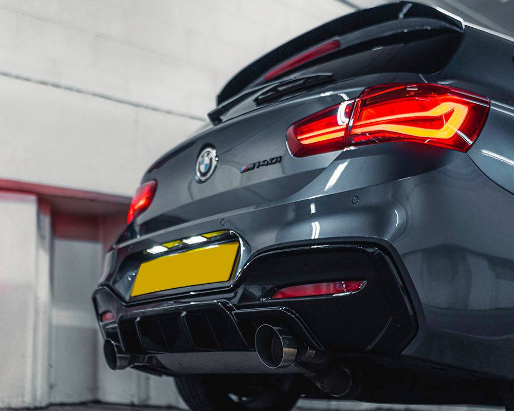 BMW M135i & M140i F20 F21 LCI EVO - 1 Gloss Black Rear Diffuser by ZAERO (2015 - 2019) - AUTOID - Rear Diffusers - Zaero Design