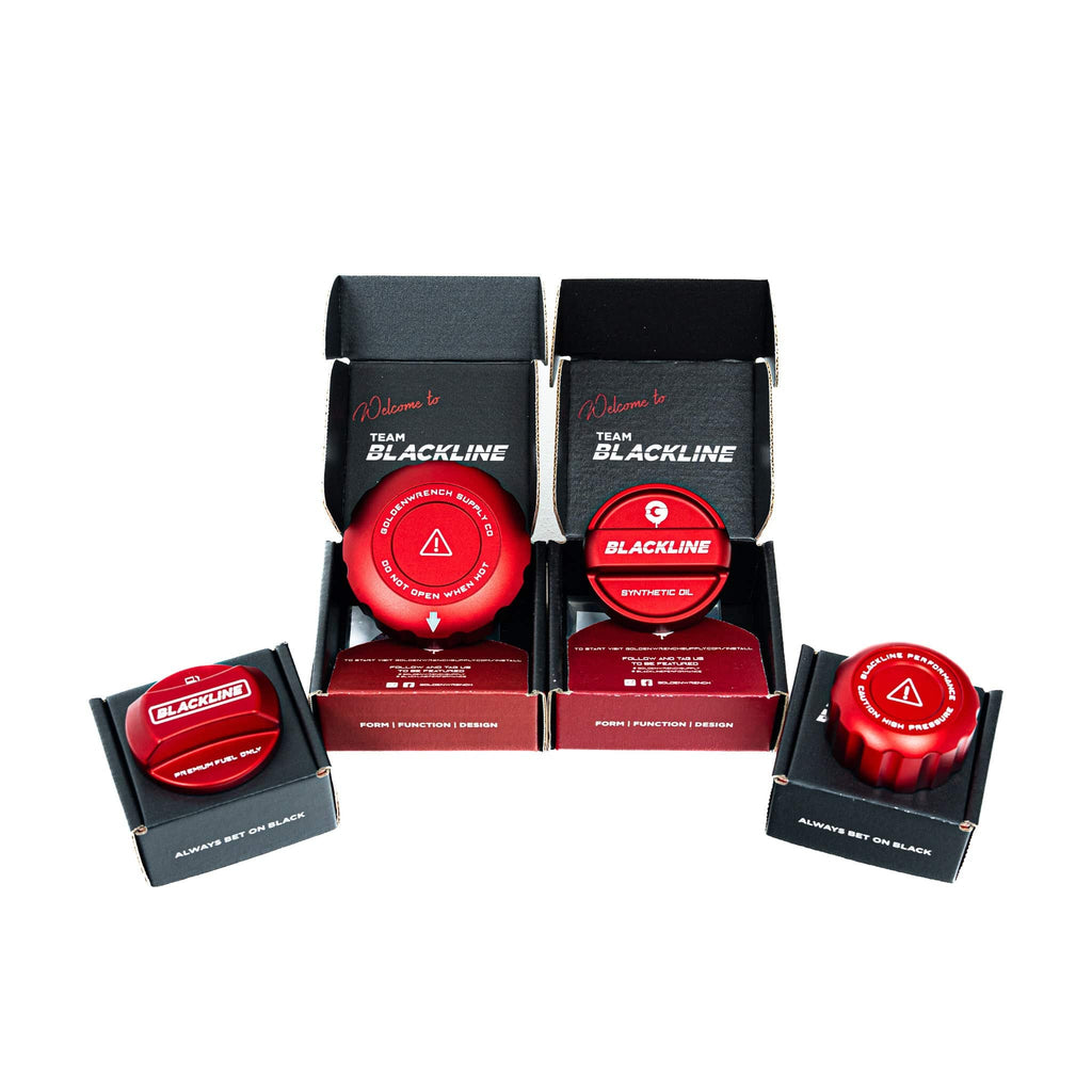 BMW M140i F20, M240i F22 & M340i F30 Engine & Fuel Cap Set by Goldenwrench - AUTOID® - Vehicle Dress Up Caps & Covers - Goldenwrench Supply