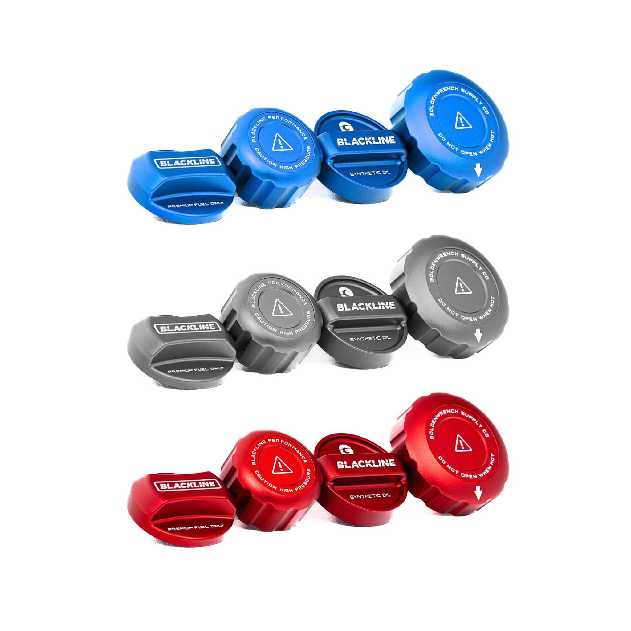 BMW M140i F20, M240i F22 & M340i F30 Engine & Fuel Cap Set by Goldenwrench - AUTOID® - Vehicle Dress Up Caps & Covers - Goldenwrench Supply