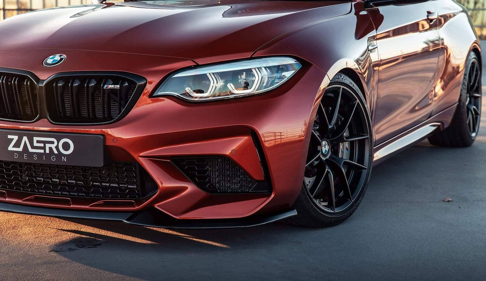 BMW M2 Competition F87 EVO - S Gloss Black Front Splitter by ZAERO (2018 - 2021) - AUTOID - Front Lips & Splitters - Zaero Design