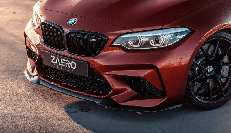 BMW M2 Competition F87 EVO - S Gloss Black Front Splitter by ZAERO (2018 - 2021) - AUTOID - Front Lips & Splitters - Zaero Design