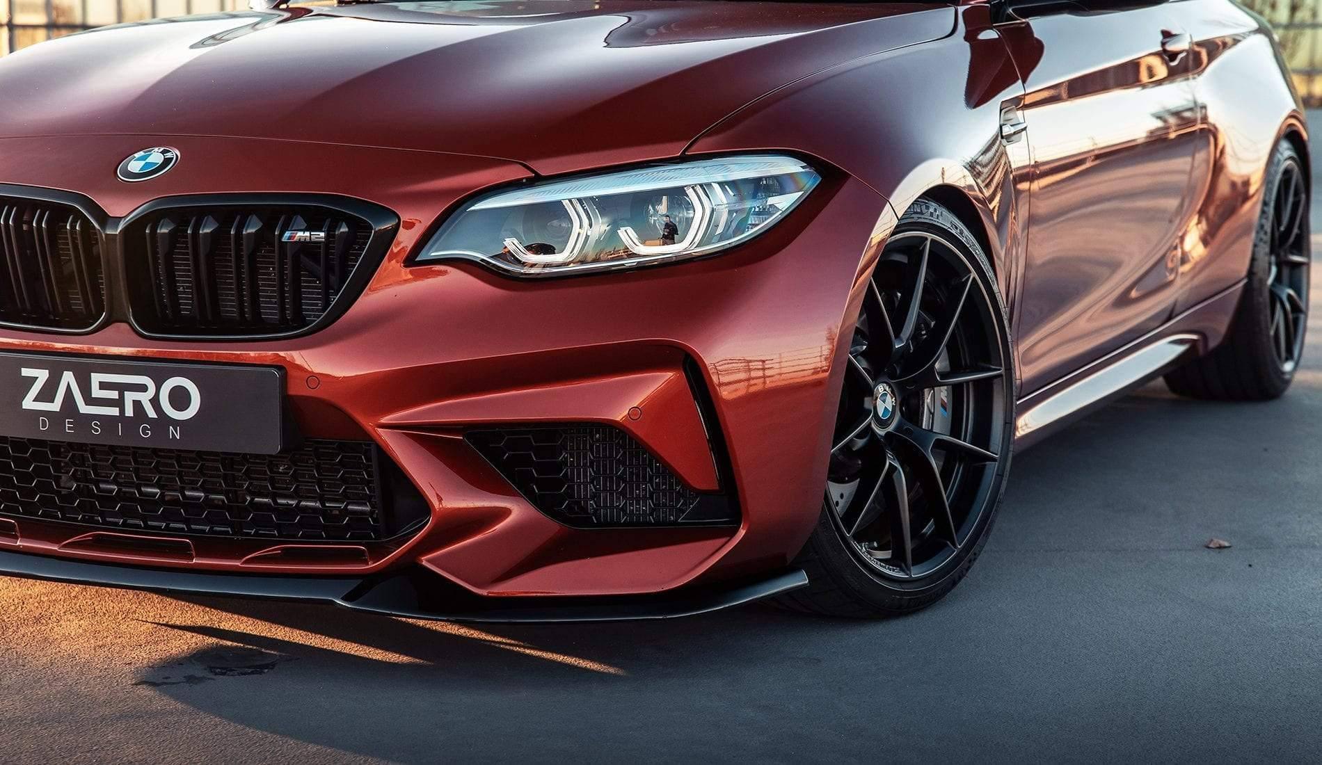 BMW M2 Competition F87 EVO-S Gloss Black Front Splitter by ZAERO (2018-2021) - AUTOID® - Front Lips & Splitters - Zaero Design