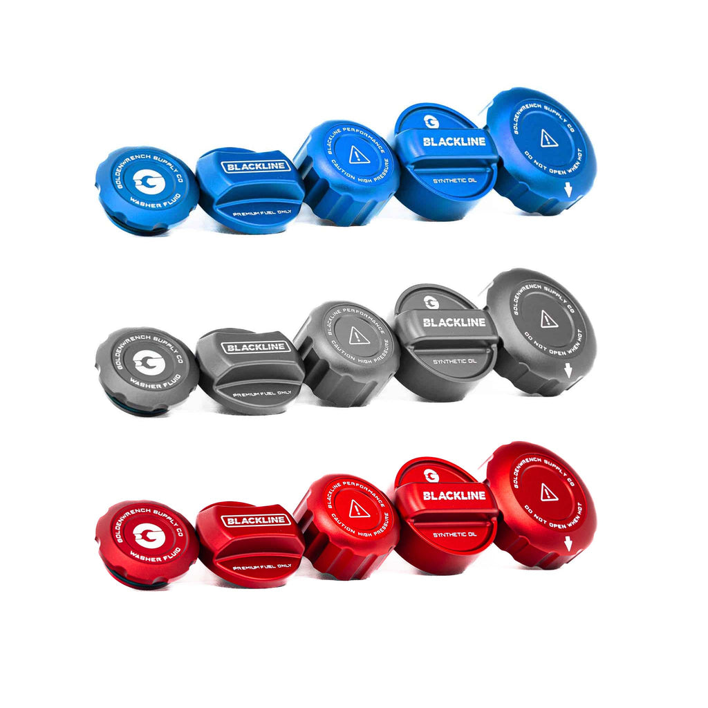 BMW M2 Competition F87, M3 F80 & M4 F82 Engine & Fuel Cap Set by Goldenwrench - AUTOID® - Vehicle Dress Up Caps & Covers - Goldenwrench Supply