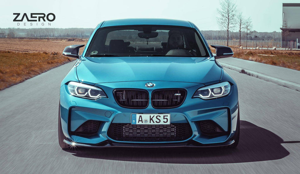 BMW M2 F87 EVO - S Gloss Black Front Splitter by ZAERO (2015 - 2018) - AUTOID - Front Lips & Splitters - Zaero Design