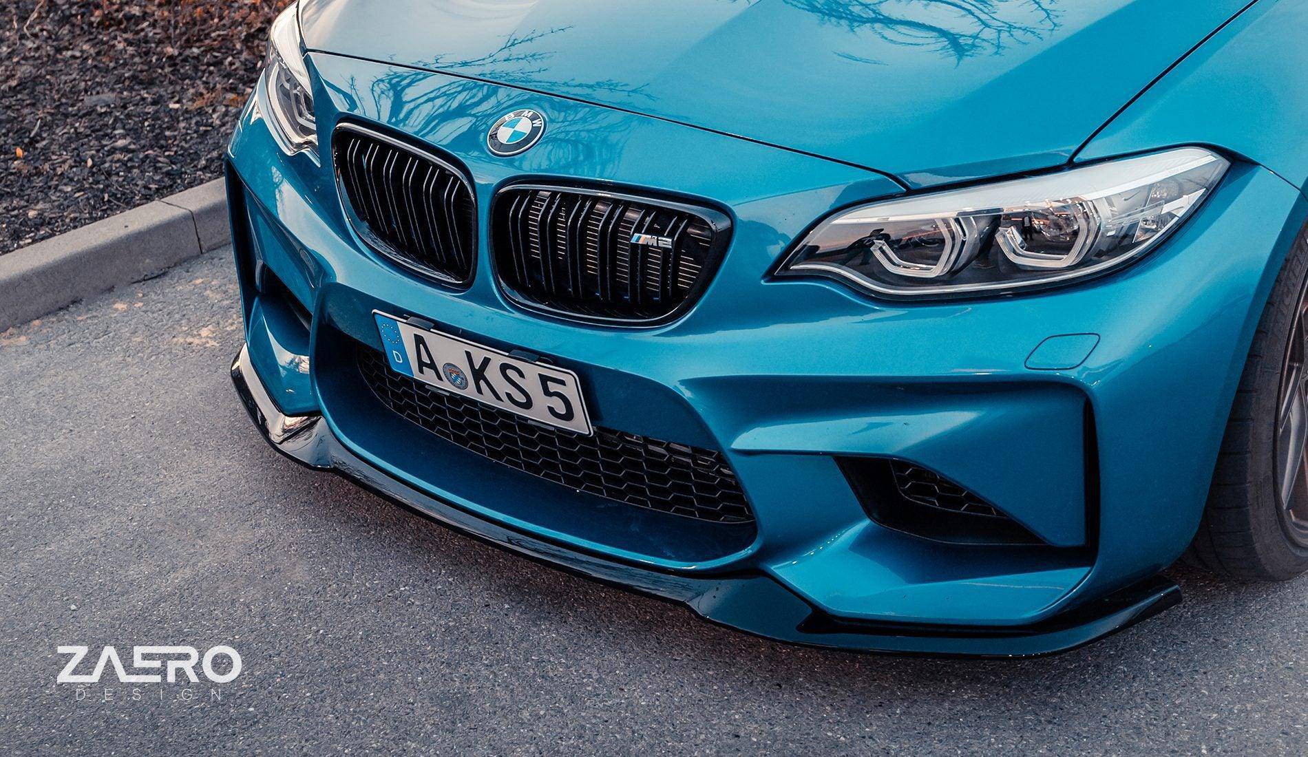 BMW M2 F87 EVO-S Gloss Black Front Splitter by ZAERO (2015-2018) - AUTOID® - Front Lips & Splitters - Zaero Design
