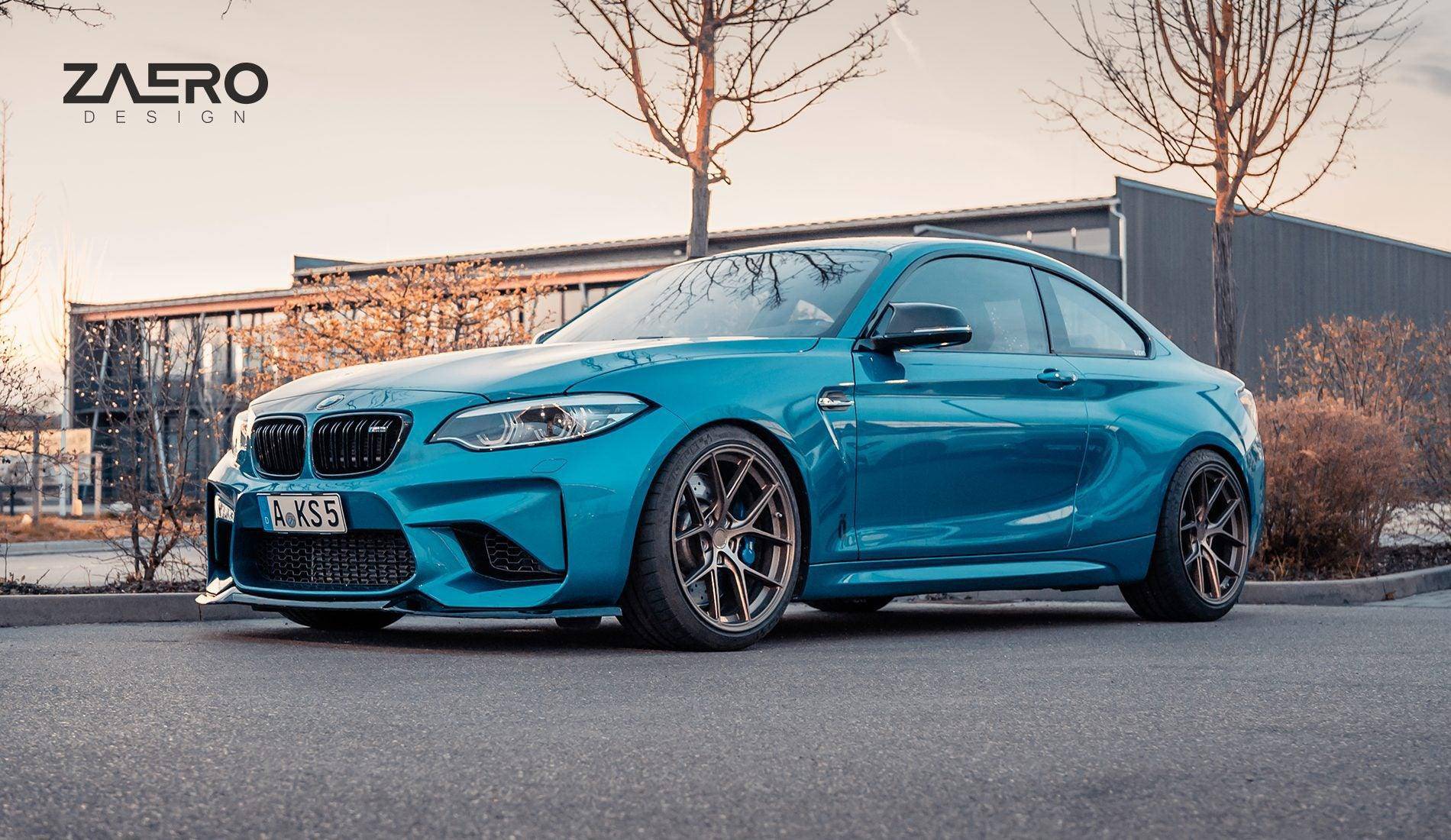 BMW M2 F87 EVO-S Gloss Black Front Splitter by ZAERO (2015-2018) - AUTOID® - Front Lips & Splitters - Zaero Design