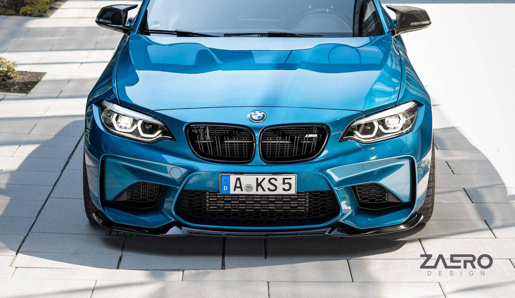 BMW M2 F87 EVO-S Gloss Black Front Splitter by ZAERO (2015-2018) - AUTOID® - Front Lips & Splitters - Zaero Design