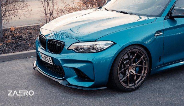 BMW M2 F87 EVO-S Gloss Black Front Splitter by ZAERO (2015-2018) - AUTOID® - Front Lips & Splitters - Zaero Design