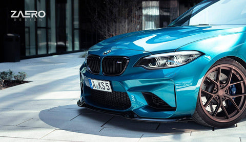BMW M2 F87 EVO-S Gloss Black Front Splitter by ZAERO (2015-2018) - AUTOID® - Front Lips & Splitters - Zaero Design