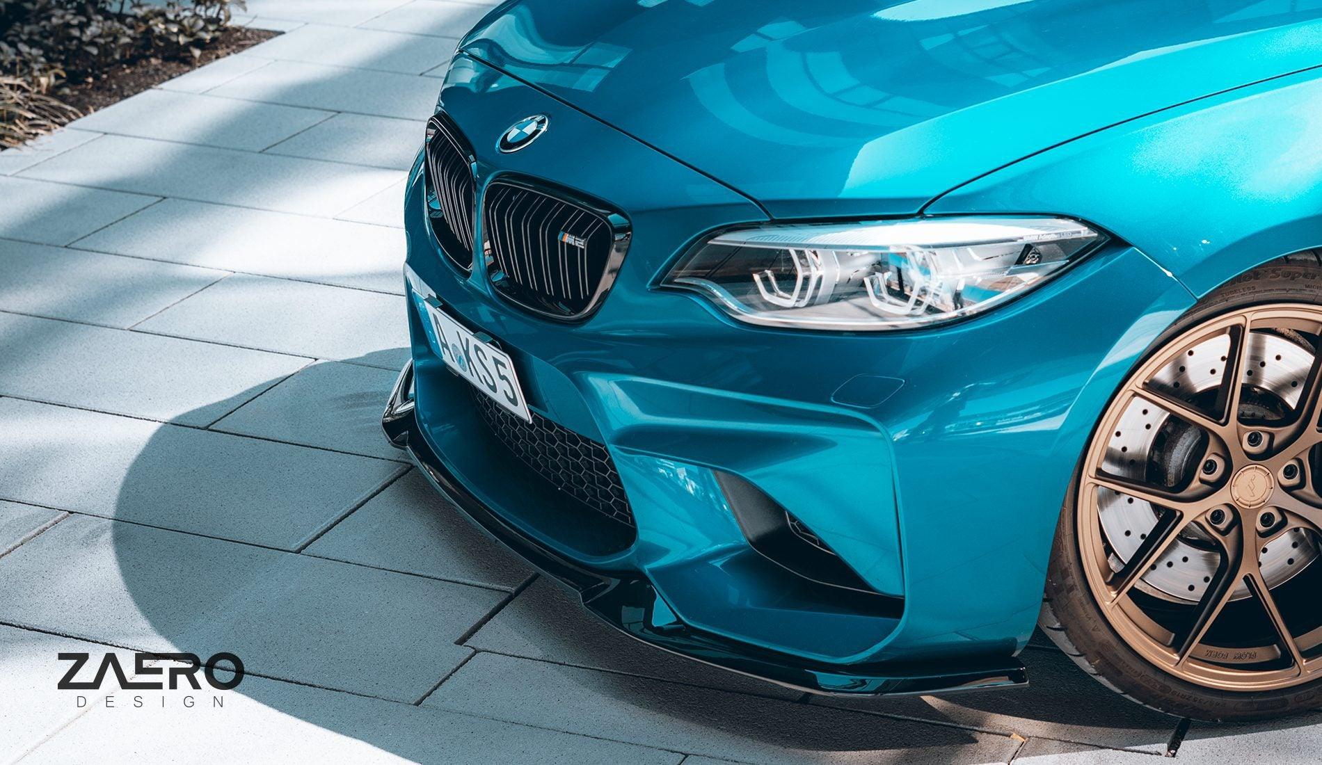 BMW M2 F87 EVO-S Gloss Black Front Splitter by ZAERO (2015-2018) - AUTOID® - Front Lips & Splitters - Zaero Design