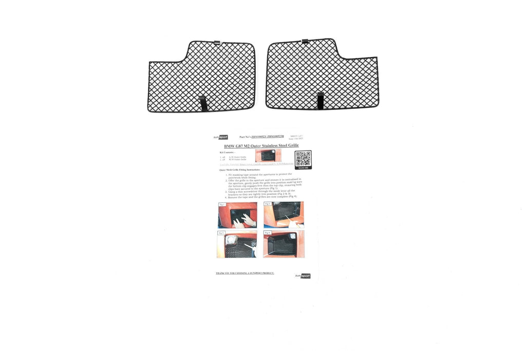 BMW M2 G87 Black Side Grille Inlets Metal Mesh Protector Kit by Zunsport (2023+) - AUTOID® - Front Grille - Zunsport