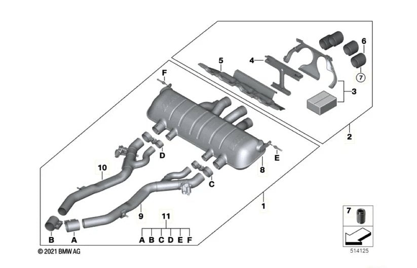 BMW M2 G87 Genuine M Performance Full Exhaust System with Rear Diffuser (2023+) - AUTOID - Exhaust System - BMW M Performance