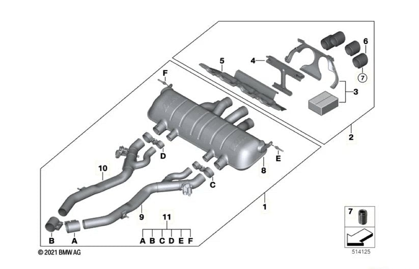 BMW M2 G87 Genuine M Performance Full Exhaust System with Rear Diffuser (2023+) - AUTOID® - Exhaust System - BMW M Performance