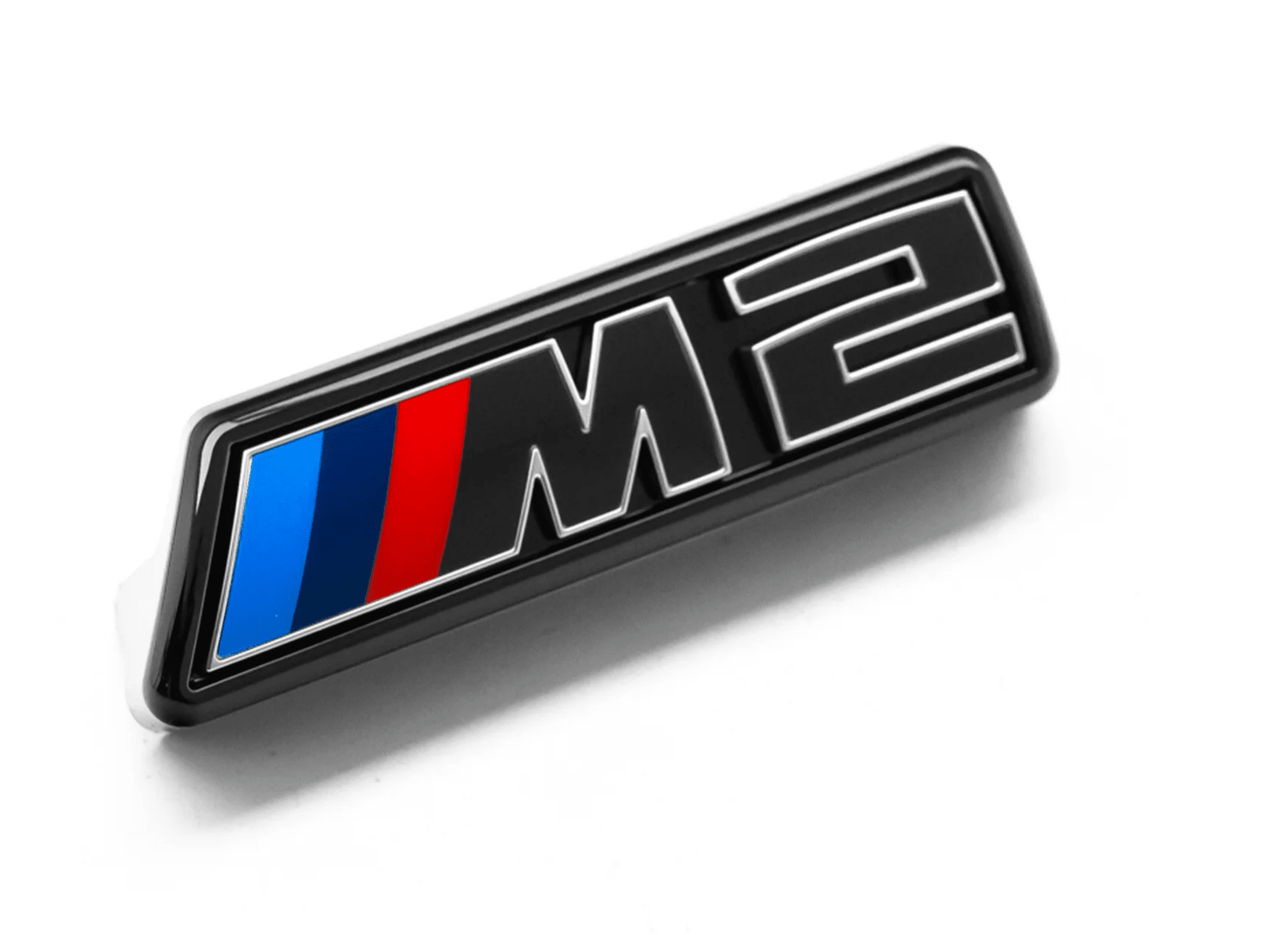 BMW M2 G87 LCI Genuine M Performance Gloss Black Silver Outline Front Badge (2025+) - AUTOID® - Model Badges - BMW M Performance