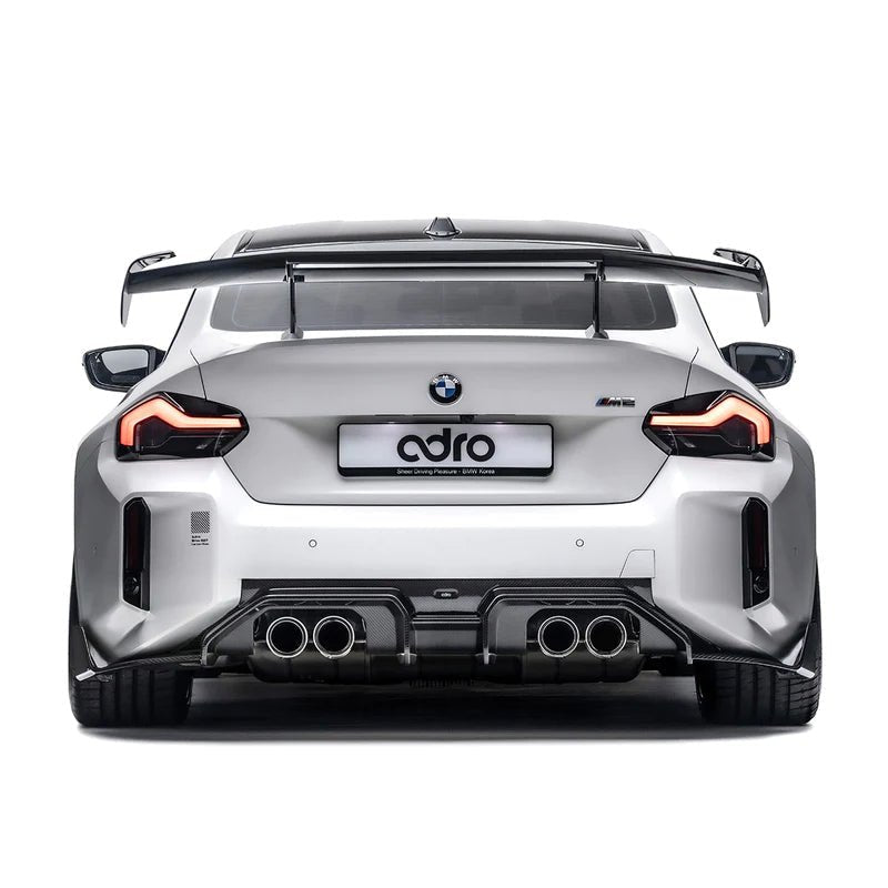 BMW M2 G87 Pre-Preg Carbon Fibre AT-R3 Swan Neck Rear Wing by Adro (2023+) - AUTOID® - Rear Wings - Adro
