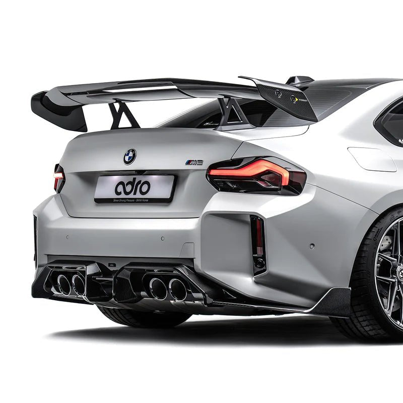 BMW M2 G87 Pre-Preg Carbon Fibre AT-R3 Swan Neck Rear Wing by Adro (2023+) - AUTOID® - Rear Wings - Adro
