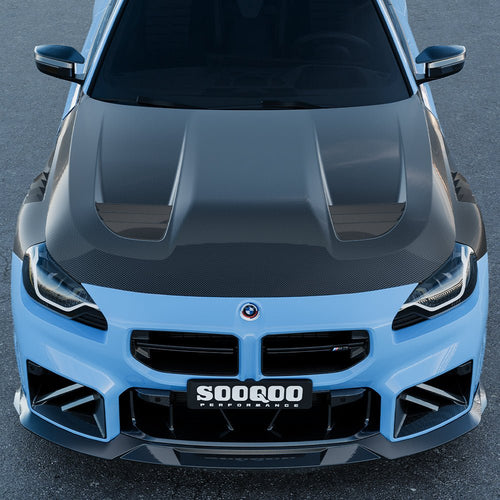 BMW M2 G87 Pre-Preg Gloss Carbon Fibre Vented Front Bonnet by SQ - AUTOID® - Front Hood - SQ