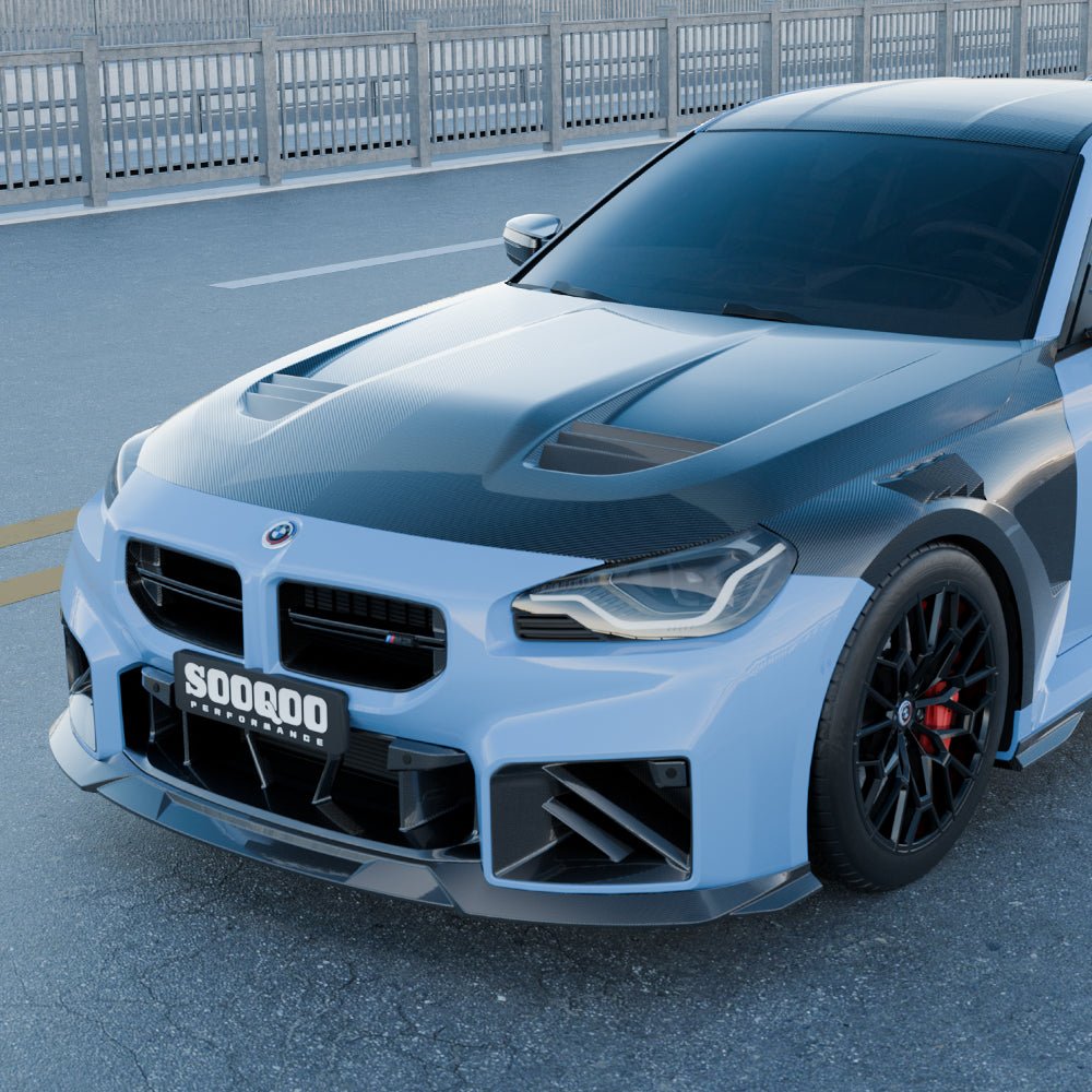 BMW M2 G87 Pre-Preg Gloss Carbon Fibre Vented Front Bonnet by SQ - AUTOID® - Front Hood - SQ