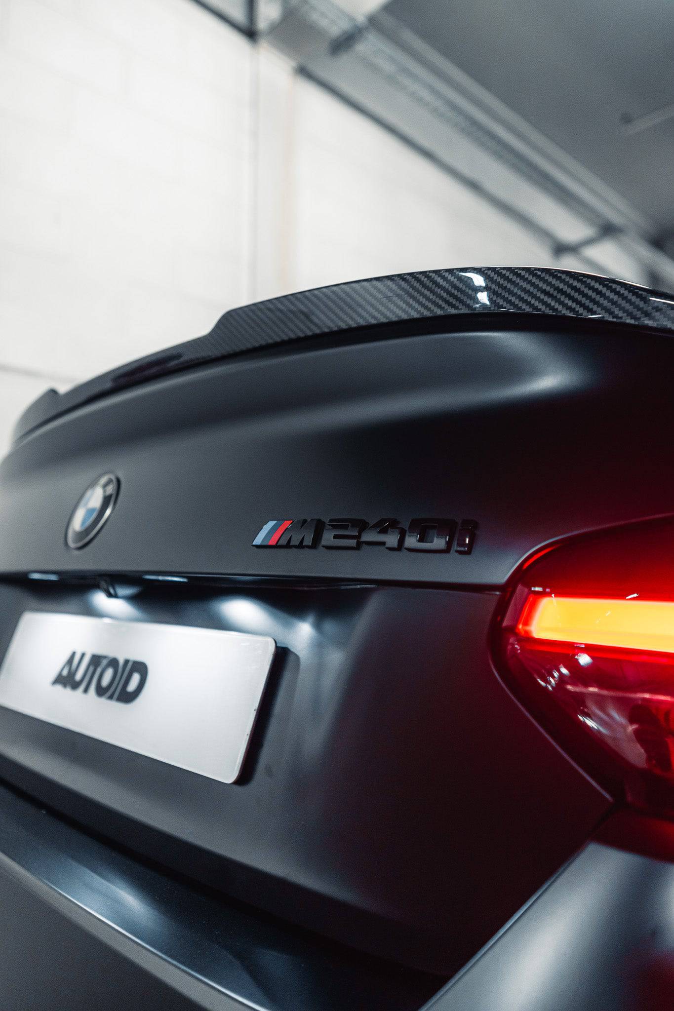 BMW M240i Genuine M Performance Black High Gloss Model Badge - AUTOID® - Model Badges - BMW M Performance