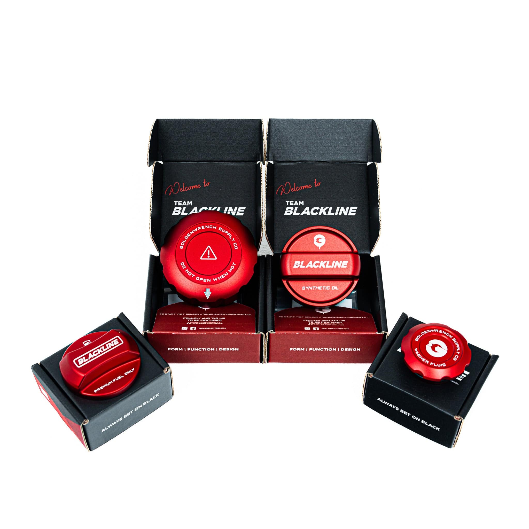 BMW M3 E92, M135i F20, M235i F22 & M2 F87 Engine & Fuel Cap Set by Goldenwrench - AUTOID® - Vehicle Dress Up Caps & Covers - Goldenwrench Supply