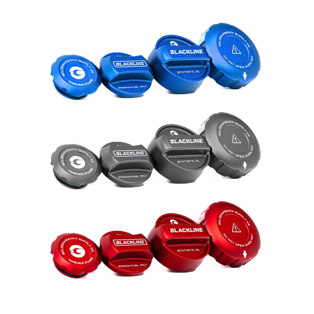 BMW M3 E92, M135i F20, M235i F22 & M2 F87 Engine & Fuel Cap Set by Goldenwrench - AUTOID® - Vehicle Dress Up Caps & Covers - Goldenwrench Supply