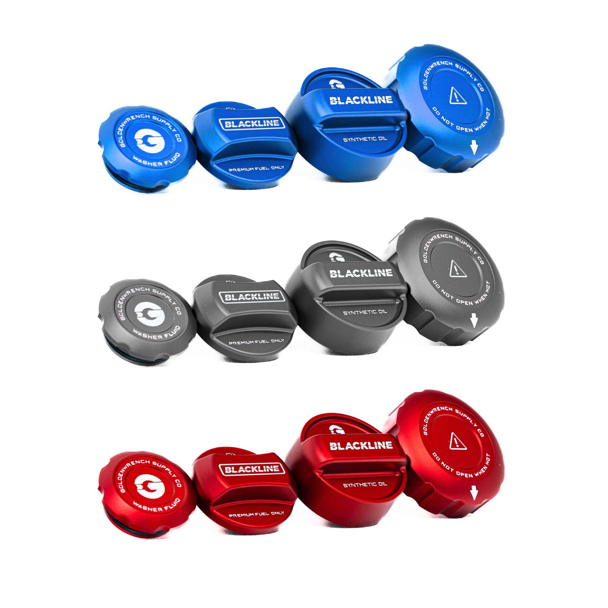BMW M3 E92, M135i F20, M235i F22 & M2 F87 Engine & Fuel Cap Set by Goldenwrench - AUTOID® - Vehicle Dress Up Caps & Covers - Goldenwrench Supply