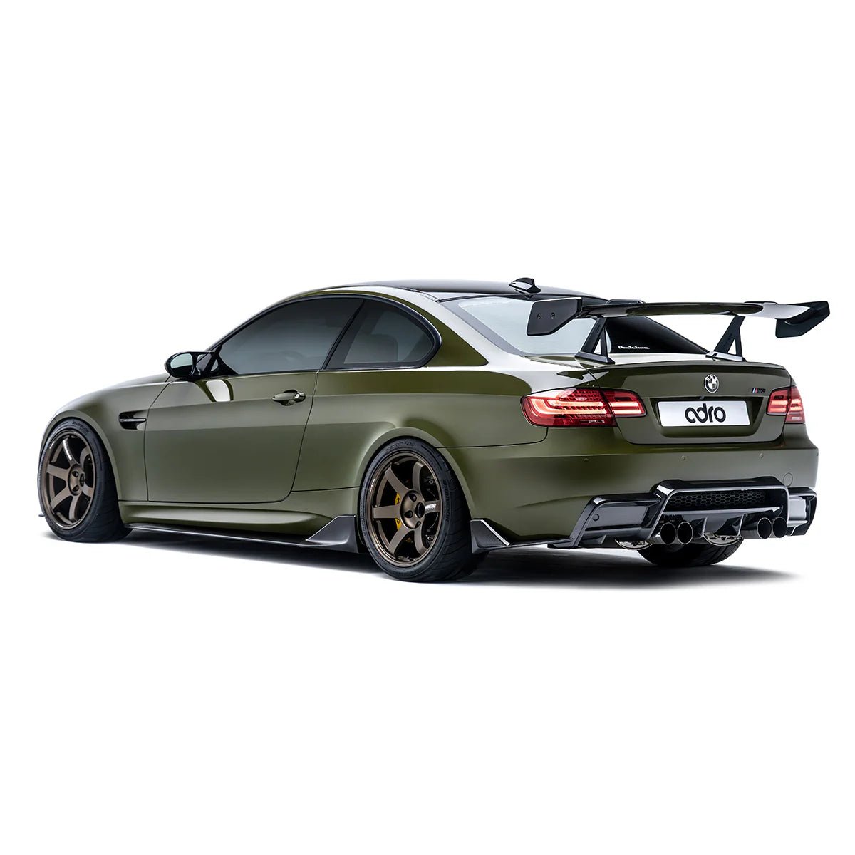 BMW M3 E92 Pre - Preg Carbon Fibre Swan Neck AT - R1 Rear Wing by Adro - AUTOID - Rear Wings - Adro