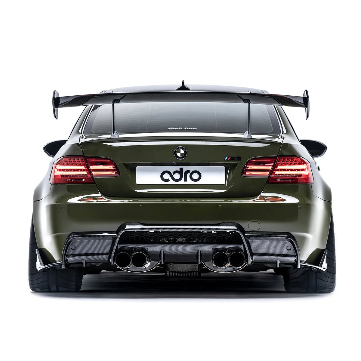 BMW M3 E92 Pre - Preg Carbon Fibre Swan Neck AT - R1 Rear Wing by Adro - AUTOID - Rear Wings - Adro