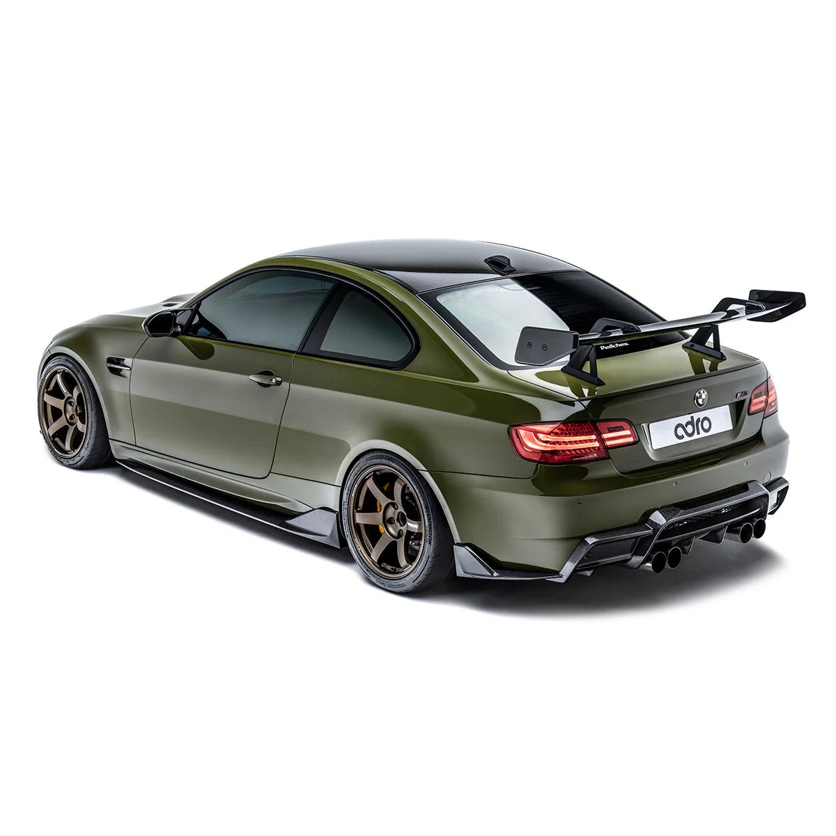 BMW M3 E92 Pre - Preg Carbon Fibre Swan Neck AT - R1 Rear Wing by Adro - AUTOID - Rear Wings - Adro