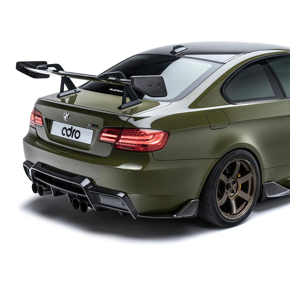 BMW M3 E92 Pre - Preg Carbon Fibre Swan Neck AT - R1 Rear Wing by Adro - AUTOID - Rear Wings - Adro