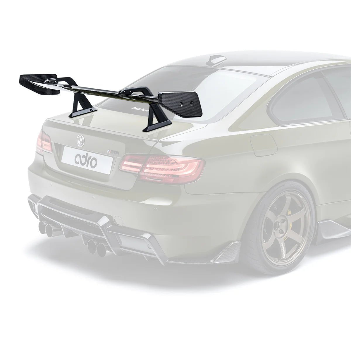 BMW M3 E92 Pre - Preg Carbon Fibre Swan Neck AT - R1 Rear Wing by Adro - AUTOID - Rear Wings - Adro