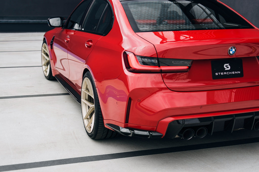 BMW M3 G80 G81 Carbon Fibre Rear Bumper Extension Canards by Sterckenn (2021+) - AUTOID® - Side Skirts & Winglets - Sterckenn
