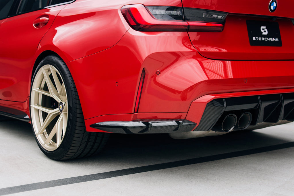BMW M3 G80 G81 Carbon Fibre Rear Bumper Extension Canards by Sterckenn (2021+) - AUTOID® - Side Skirts & Winglets - Sterckenn