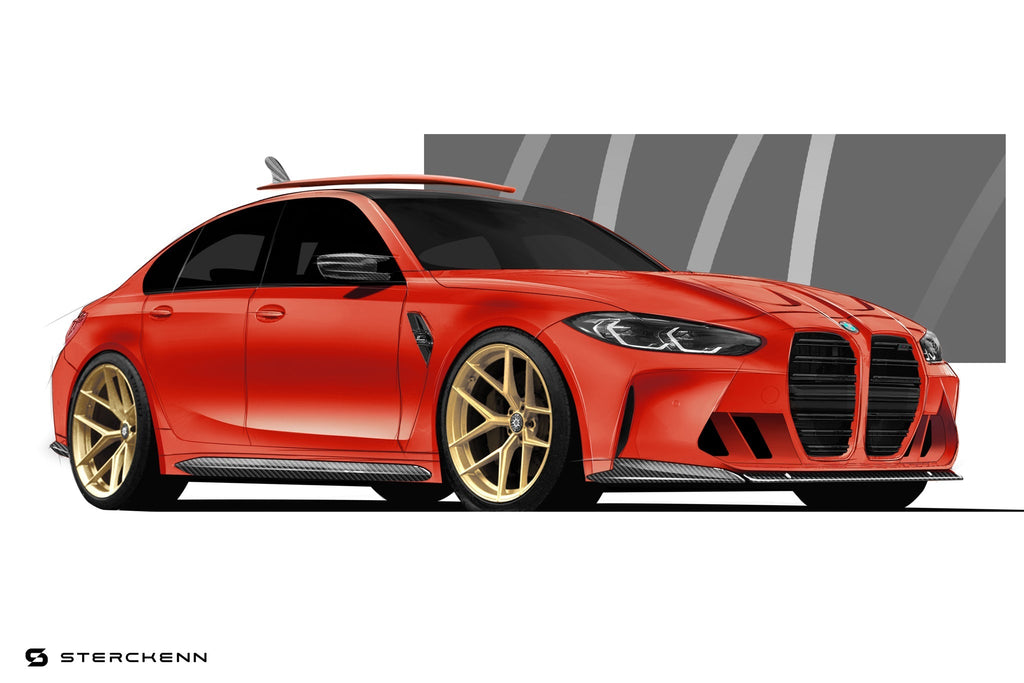 BMW M3 G80 G81 Carbon Fibre Side Skirts by Sterckenn (2021+) - AUTOID® - Side Skirts & Winglets - Sterckenn