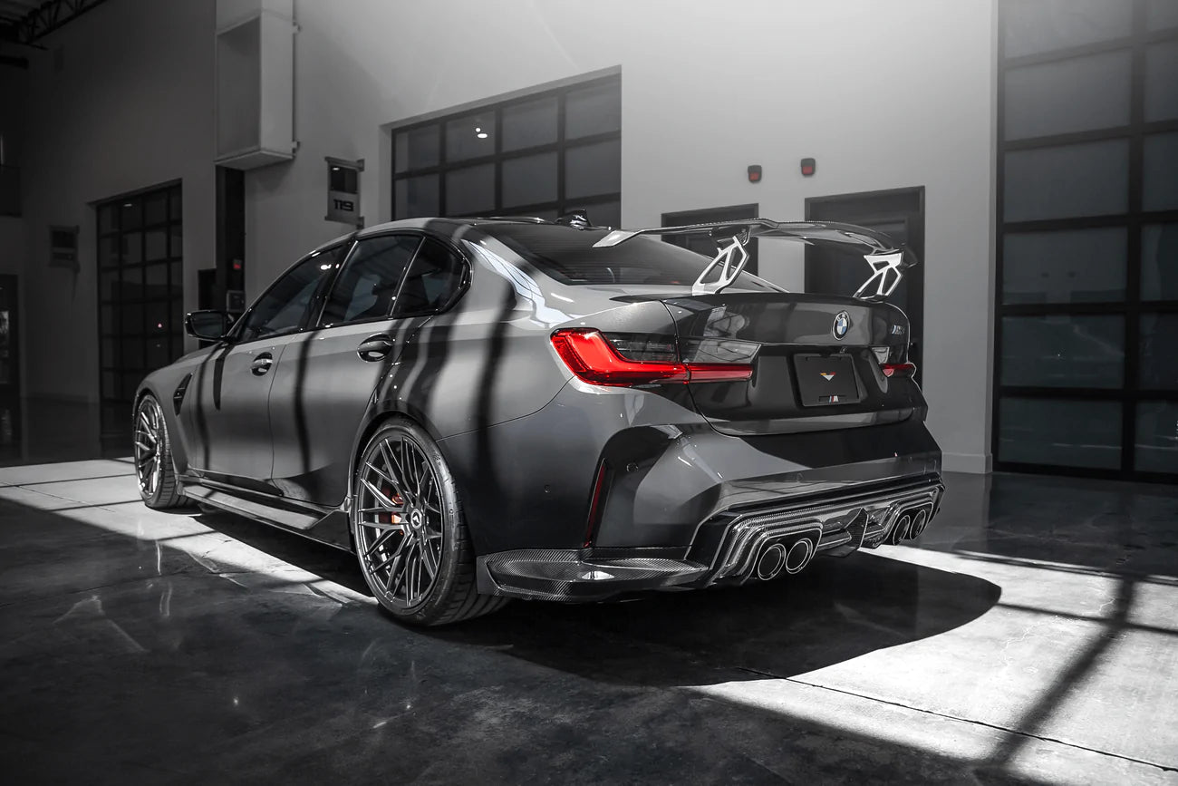 BMW M3 G80 G81 Carbon Fibre VRS Aero Rear Diffuser by Vorsteiner (2020+) - AUTOID - Rear Diffusers - Vorsteiner