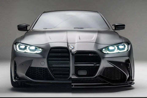 BMW M3 G80 G81 & M4 G82 G83 Carbon Fibre Splitter for V1 Bumper by Adro (2021+) - AUTOID® - Front Lips & Splitters - Adro