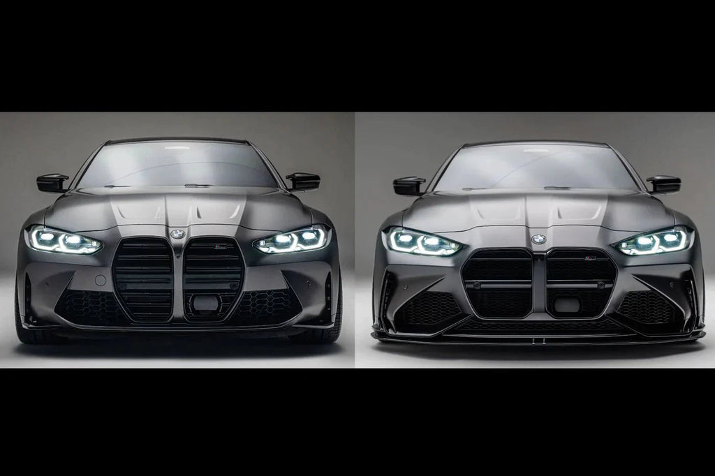 BMW M3 G80 G81 & M4 G82 G83 Carbon Fibre Splitter for V1 Bumper by Adro (2021+) - AUTOID® - Front Lips & Splitters - Adro