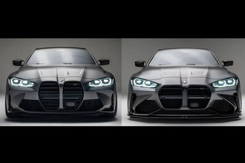BMW M3 G80 G81 & M4 G82 G83 Carbon Fibre Splitter for V1 Bumper by Adro (2021+) - AUTOID® - Front Lips & Splitters - Adro