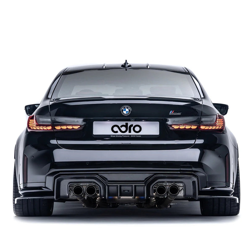 BMW M3 G80 G81 & M4 G82 G83 Dry Carbon Fibre Rear Diffuser by Adro (2021+) - AUTOID® - Rear Diffusers - Adro