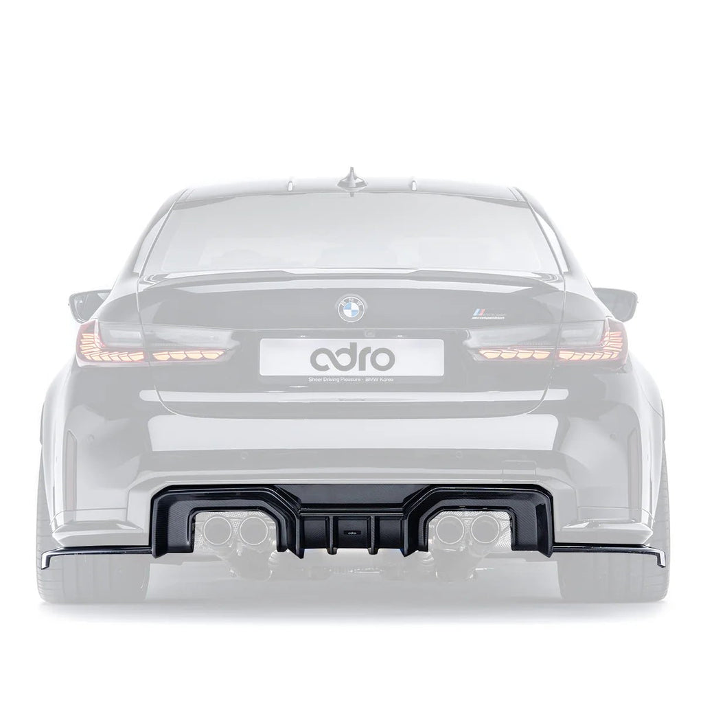 BMW M3 G80 G81 & M4 G82 G83 Dry Carbon Fibre Rear Diffuser by Adro (2021+) - AUTOID® - Rear Diffusers - Adro
