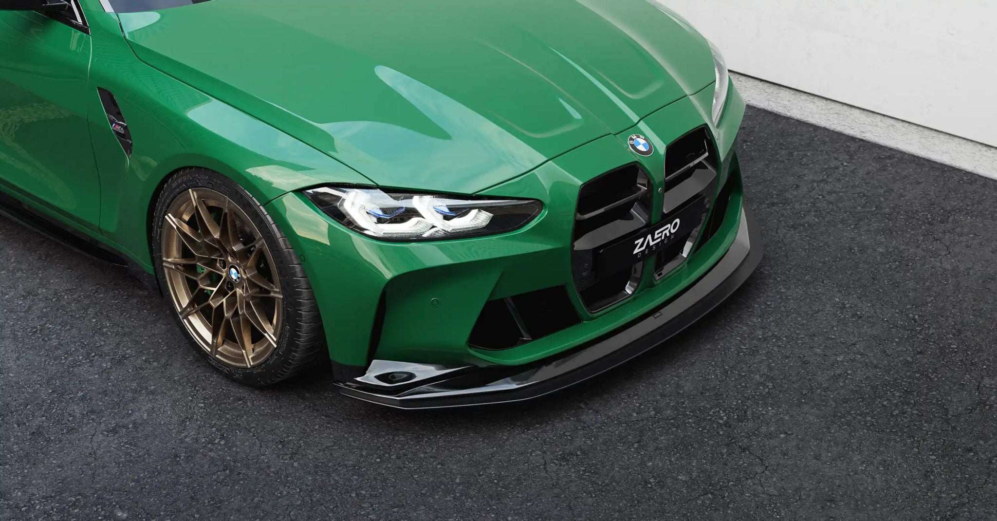 BMW M3 G80 G81 & M4 G82 G83 EVO - R Gloss Black Adjustable Front Splitter by ZAERO (2021+) - AUTOID - Front Lips & Splitters - Zaero Design