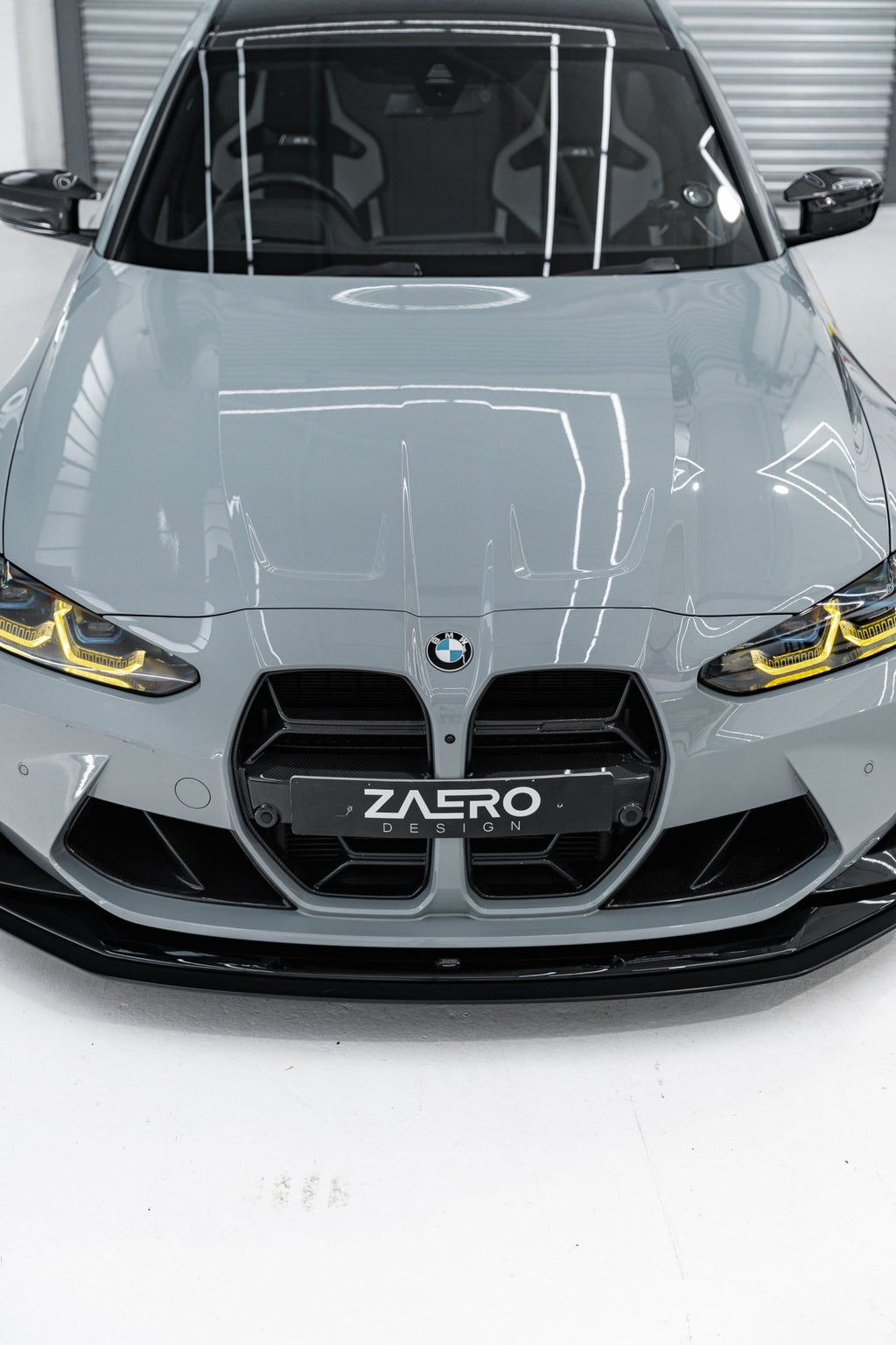 BMW M3 G80 G81 & M4 G82 G83 EVO-R Gloss Black Adjustable Track Front Splitter by ZAERO (2021+) - AUTOID® - Front Lips & Splitters - Zaero Design